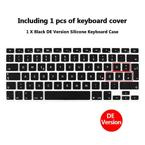 STONG Matte Gummierte Harte Schutzhülle für Macbook Air 13“ Hülle Cover Schale Schutz Hülle Tasche Silicon Case Shell Hard Plastik mattiert SchutzTasche + tpu Tastatur-Schutzfolie (Schwarz) - 4