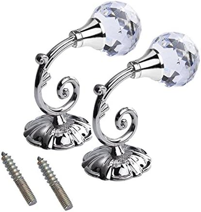 Scrox 1Pair Retro Style Crystal Curtain Hooks Tiebacks Pothook Kitchen Towel Hook Wall Hook Hanger for Curtain Clothes Towel Bag Hat Curtain Accessories