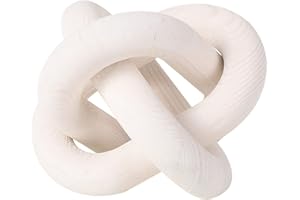 MARITOWN Holz Kettenglied Dekoration Bauernhaus Rustikale handgefertigte Holz Tischplatte Knoten Ornament für abgestuftes Tablett Tischdekoration, Länge 19cm / 7.5inch (F)