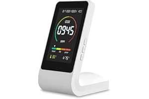 flyingu Détecteur De Co2 Dioxyde De Carbone, Détecteur De Qualité De L'air Détecteur d'air, Moniteur De Qualité De L'air, Moniteur De CO2 Domestique avec Capteur De Température Et D'humidité