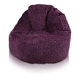 Furini Glamour Shaggy Pouf Poire en Fourrure synthétique Ajustement Parfait pour Country Interiors 75 x 80 cm Garnissage : 400 l