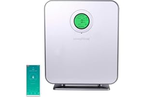 Goodyear - Purificador de Aire con Filtro HEPA H13 y Luz UV C, Hasta 88 m², Generador de Iones Negativos, Pantalla LCD, CADR 220 m³/h, Modo Sleep, con Mando y APP