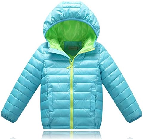 WENJHEN Kids Boys Girls Duck Down Winter Coat Hooded Children Warm Jackets Outerwear Zipper Snowsuit 4-13 Years