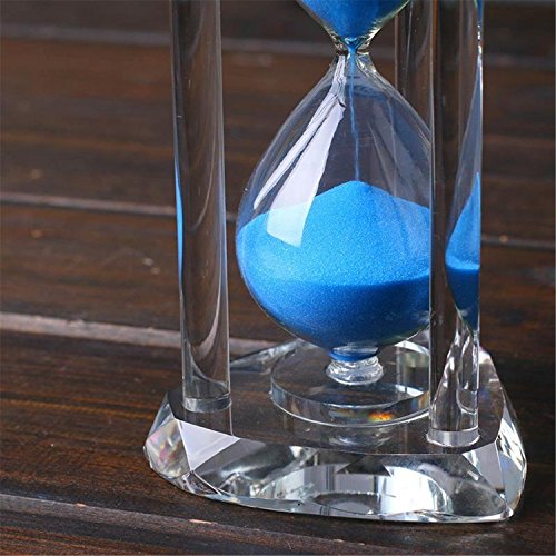 Elegante Sanduhr 15 Minuten Herz Kristall Kreative Sand Timer Sand Uhr für Küche, Büro, Schule oder Geschenk Dekorative – Fertig mit Echt Strand Blau Sand - 3