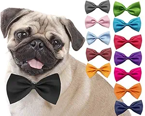 RvPaws Jumbo Size Adjustable Fashion Party, Function, Weeding Cum Formal Costume Neck Bow Tie Cum Necktie for Dog/Puppy/Cat/Kitten (1 Piece Random)