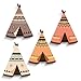 Produktbild luvel® (M5) - 4er-Set bunte Indianerzelte Tipi 16 x 19 cm in 3D-EFFEKT als Wandtattoo Kinderzimmer und Kinderzimmer Deko - 10mm Kunststoff