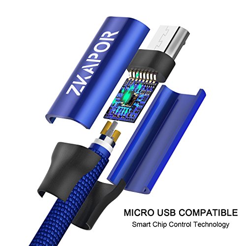 C  ble Micro USB  ZKAPOR  1m 2m 3m  Lot de 3  Nylon Tress   Rapide Chargeur C  ble Charge Synchro pour Appareils Android  Samsung Galaxy S7  S6  J3  J