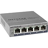Netgear GS105E Managed Switch 5 Port Gigabit Ethernet LAN Switch Plus (Netzwerk Switch Managed, IGMP, QoS, VLAN, lüfterlos, r