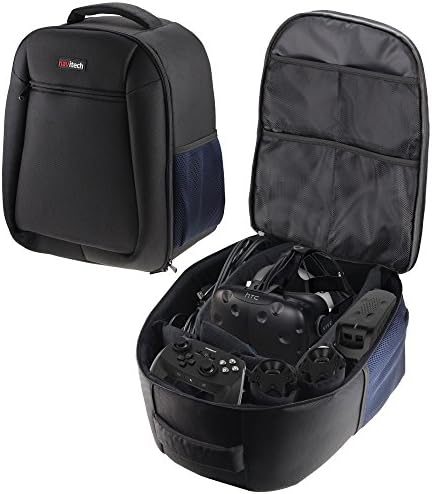 NavitechRugged Black & Blue Backpack/Rucksack/Case/Cover Compatible With The HTC VIVE Virtual Reality System Headset