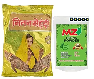 MILAN MEHANDI-500G And MZ(Mahavir Zone) HENNA Powder - 80gm.