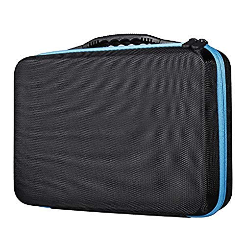 Arxus Pochette Pour Huiles Essentielles 60/30, Bouteilles de 5 ml/10 ml/15 ml, Sac de Rangement Pour Organisateur en EVA Avec Huiles Essentielles et Poignée de Transport (Bleu, Grand)