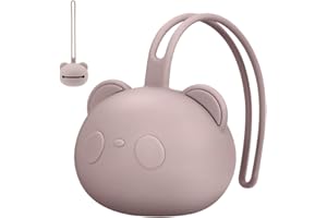 Airfish Silikon-Schnullerbox, BPA-freie Babybären-Schnullertasche, Silikon hülle für Baby-Reiseschnuller,Schnulleraufbewahrung Box Schnullerhalter für Mädchen Junge-HellPink