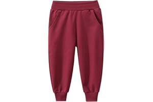 aromm Ragazzi Pantaloni Sportivi Cotone Vita Elastica Casual Abbigliamento da Gioco Bambini Jogger con Tasche