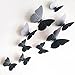 12 Pieces 3D Butterfly Stickrs Fashion Design DIY Wall Decoration House Decoration Babyroom Decoration-BLACK