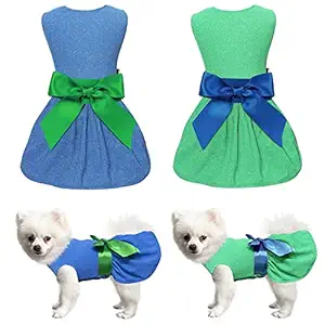 Tony Hoby 2 Pieces of Dog Skirt Dress Summer Vest Light and Breathable Soft Cute Girl pet Clothes Pet Apparel for Small Medium Dogs Cats Outfits Party Costume