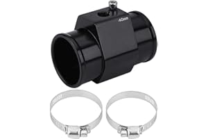 Keenso Tubo Giunto Temperatura Acqua, Alluminio Temperatura Tubo Acqua Giunto Temperatura Sensore Tubo Adattatore Adattatore Nero