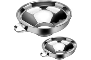 RHINOCEROSDANCE Imbuto per Marmellate 2 Pezzi Imbuto Cucina Imbuto Acciaio Inox Imbuto per Bocca Larga con Manico per Il Trasferimento Di Fluidi Fagioli e Marmellata Uno Grande e Uno Piccolo