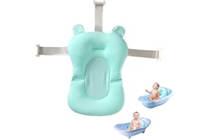 Liamostee Baby Badewanne Neugeborene Anti-Rutsch-Luftkissen schwimmende weiche Sitzauflage für 0-1 Jahre, Baby-Kleinkindbadewanne, Badematte, Badewanneneinsatz, Polyester, Blau