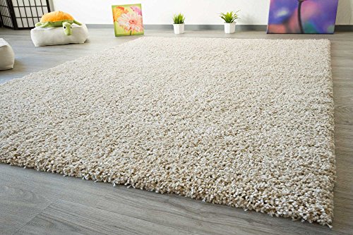 Shaggy Hochflor Teppich Funny Soft Touch Langflor in der Farbe beige GUT Siegel, Größe: 140x200 cm