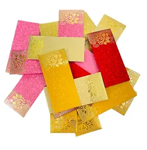 Moira Pack of 80 Paper Printed Envelopes 18cm x 8cm for Wedding, Birthday Shagun/Gift/Sagan/Eidi/Milni