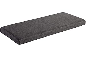 AFEBOO Coussin de banc 2/3 places pour intérieur ou extérieur, coussin antidérapant doux lavable pour terrasse, cuisine, salle à manger (gris foncé, 90 x 50 x 5 cm)
