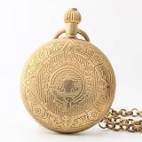 Easy Go Shopping Taschenuhr Exquisite Blume Geschnitzte Retro Mechanische Taschenuhr Golden mit Kette Kreative Unisex