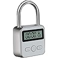 Metal Timer Lock, LCD Display Electronic Time Padlock 99 Hours Max Timing, USB Rechargeable Timer Padlock, Multi-Function Electronic Timer Lock