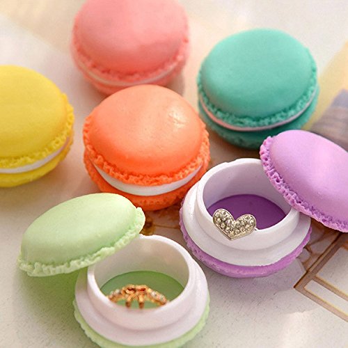 SECOWEL 12 Stücke Mini Süß Bunt Macaron Döschen Kopfhörer Ohrringe SD-Karte Organizer Aufbewahrungsbox Kosmetiktasche - 4