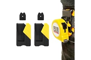 FADBUDSS 2 Pack Tape Measure Holder for Belt, Universal Tape Measure Belt Clip, Quick-Draw Quick-Lock Low-Profile Measuring Tape Holder Set for Pouch Pocket, Electrician Carpenter Plumber Accessories