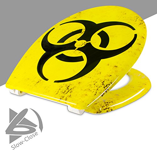 WC Sitz mit Absenkautomatik – „BIOHAZARD“ Design – Toilettendeckel mit Motiv aus Duroplast inkl. Montagesatz – VENKON - 2