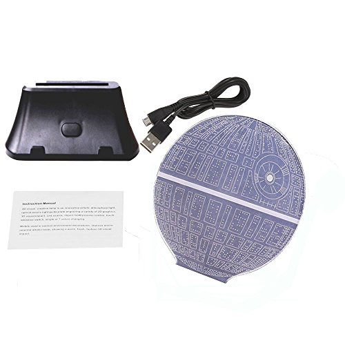 Pasway 3D LED Licht Nachtlichter Schreibtischlampen 3D-Visualisierung Tabellen Licht Lampe für Halloween Weihnachten Party, Warmweiß Beleuchtung (Runden) - 6