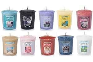 Yankee Candle Value Bundle with 10 Votive Scented Candles, Mixed Popular Fragrances, Set of 10