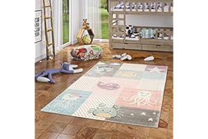 Pergamon Kinderzimmer Teppich Maui Kids in Pastell Farben Unterwasserwelt in 5 Größen