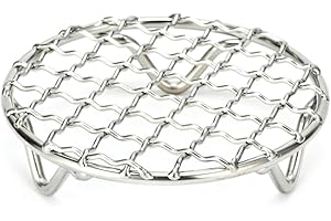 Benyong Stainless Steel Round Cooking Grate with 2 cm Feet Diameter 10 - 42.5 cm - Universal Cooking Grid for Hot Air Fryers, Ovens and Steamers - Robust Stainless Steel Cooking Grate Round as a Grill