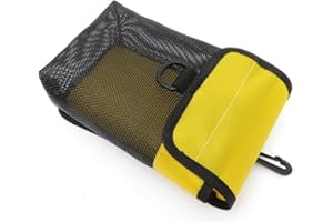 HEBEOT Scuba Diving Gear Bag Finger Reel SMB Bag Drainable Mesh Bag For Scuba Dive Reels And Safety Marker Buoys 20 X 13 X 7.3 Cm(B Goose yellow)