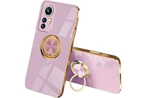 SEAHAI SEEKOO Etui do Xiaomi 12 5G / Xiaomi 12X 5G / Xiaomi 12S 5G, ultracienkie etui z tworzywa TPU, odporne na wstrząsy, miękkie etui, motyw Phnom Penh, silikonowe etui z podpórką 360°, fioletowe