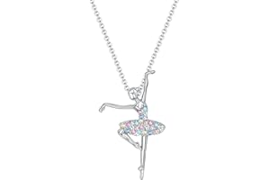 BEYEQCEZ Pendente Collana con ciondolo a forma di ballerina, per bambine,ragazze,ideale come regalo per la Prima Comunione