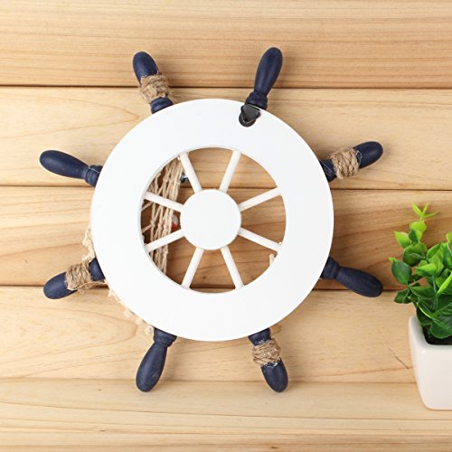 UniqueBella Wanddeko Anhänge Schiff Lenker Lenkrad greenock Steuerräder Weiß 23 CM - 3