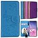 Produktbild KingSang Samsung Galaxy S10 Hülle Leder, Schutzhülle Brieftasche Wallet Case Magnet Flip Cover Spiegel Design Lederhülle mit Ständer und Kartensteckplätzen -Blau