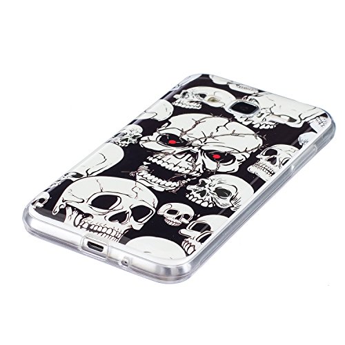 XiaoXiMi Funda Luminosa para Samsung Galaxy J3 2016 SM-J320F Carcasa de Silicona Caucho Soft TPU Silicone Case Cover Carcasa Protectora Funda Blanda Suave Flexible Caja Delgado Ligero Casco Anti Rasgu  os Anti Choque Brillando en Oscuridad - Cr  neo Asustadizo