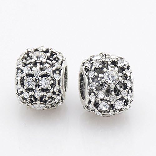 WAYA European Beads Transparent Glass Spherical Silver Charms For Pendant Necklace Bracelets Bangle Chain Jewelry