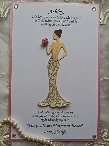 Will You Be My BRIDESMAID Invitations, Dress Cards, Gift Maid of Honor, Matron of Honor Card, Flower Girl, Gift Dress cards, Bridal Gown Invitation Personalized, Custom
