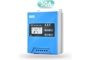 SolaMr MPPT 50A Regolatore di Carica Solare 12V/24V/48V Buck Regolatore di Batteria del Pannello Solare con Display LCD, Sensore di Temperatura, Interfaccia RS485-50A