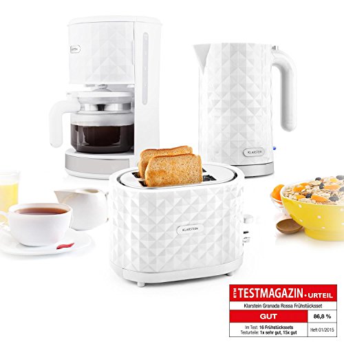 Klarstein Velaire Frühstücksset - Toaster, Wasserkocher & Kaffeemaschine Im Stylischen Design