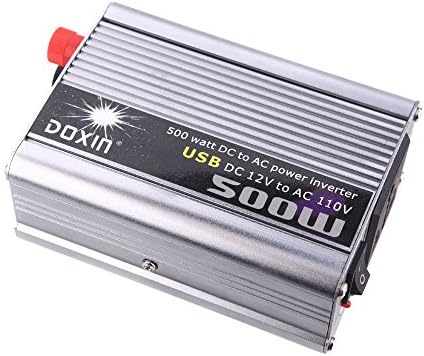 DOXIN 500W Watt DC 12V to AC 110V + USB Portable Voltage Transformer Car Power Inverter