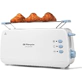 Orbegozo TO 4012 Long Slot Bread Toaster 7 Levels of Toasting | Muffin Heaters, Defrost and Quick Stop Function, Crumb Tray,