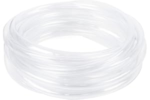 Towviy 1 Rotolo Tubo Flessibile Trasparente in PVC da 6M, 10mm(Diametro Interno) x 12mm(Diametro Esterno) Tubo Sottile Trasparente per Liquido e Gas