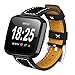 Produktbild Smart Uhrenarmband für Fitbit Versa, vneirw Luxus Leder Armbanduhr Ersatz Band Armband Armband Armbänder Zubehör, schwarz