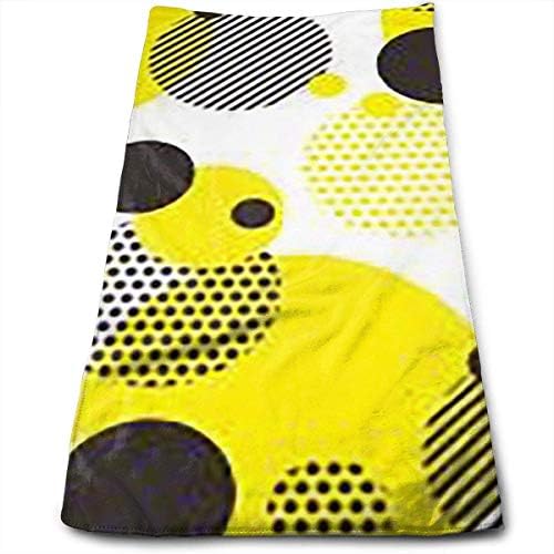 Bag hat Dot Yellow Black Microfiber Bath Towels,Soft, Super Absorbent and Fast Drying, Antibacterial, Use for Sports, Travel, Fitness, Yoga