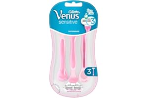 Gillette Venus Sensitive - Maquinilla de afeitar desechable para mujer (3 unidades, cuchillas cómodas, dermatológicamente probadas, para pieles sensibles)